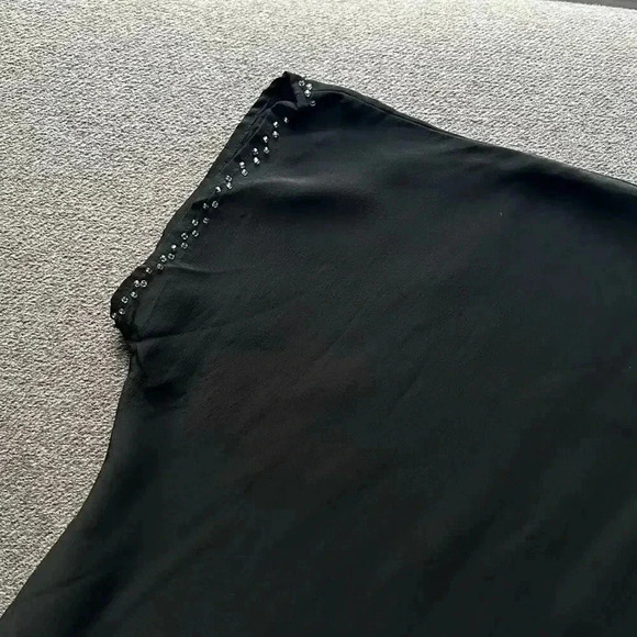 Jordan New York Black 100% Silk Beaded Trim Blouse Large - Picture 5 of 7